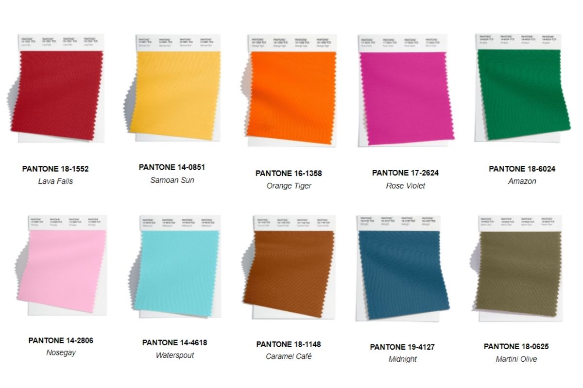 tabela de cores da moda inverno 2022 segundo a Pantone